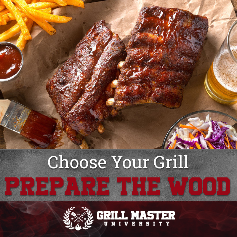 Prepare the wood for the grill