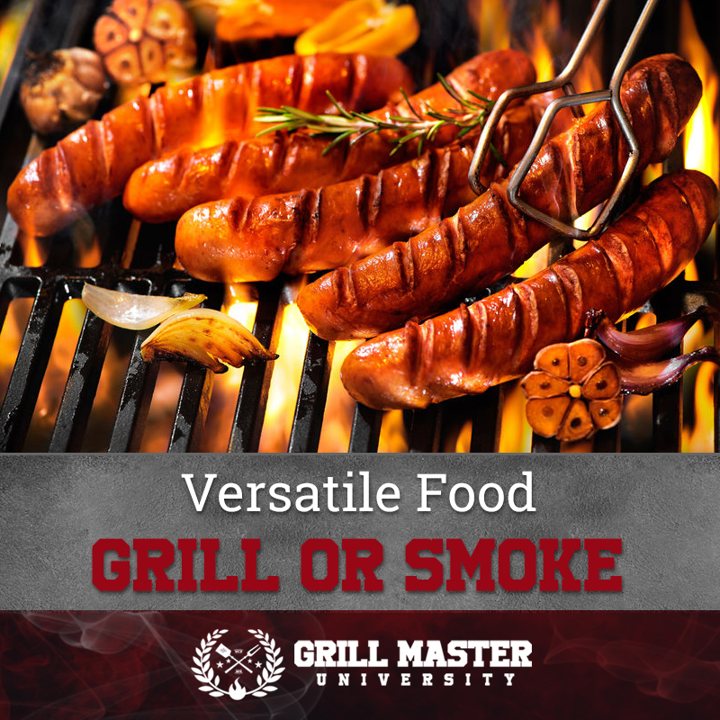 Grill or smoke sausages