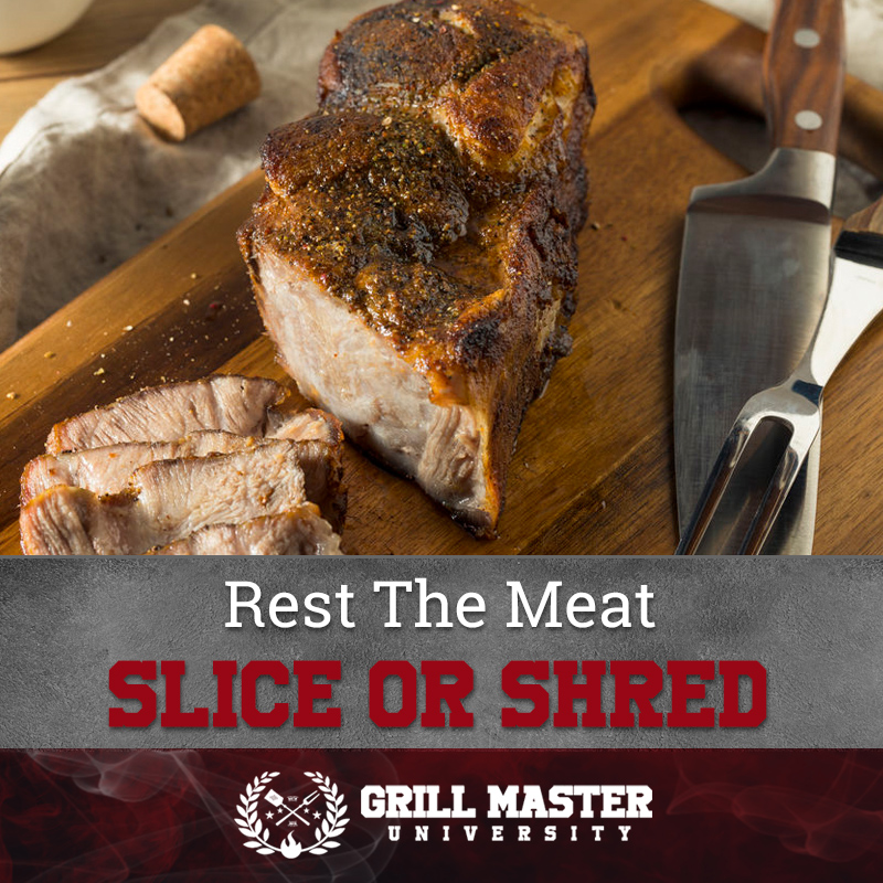 Rest the meat slice and shred