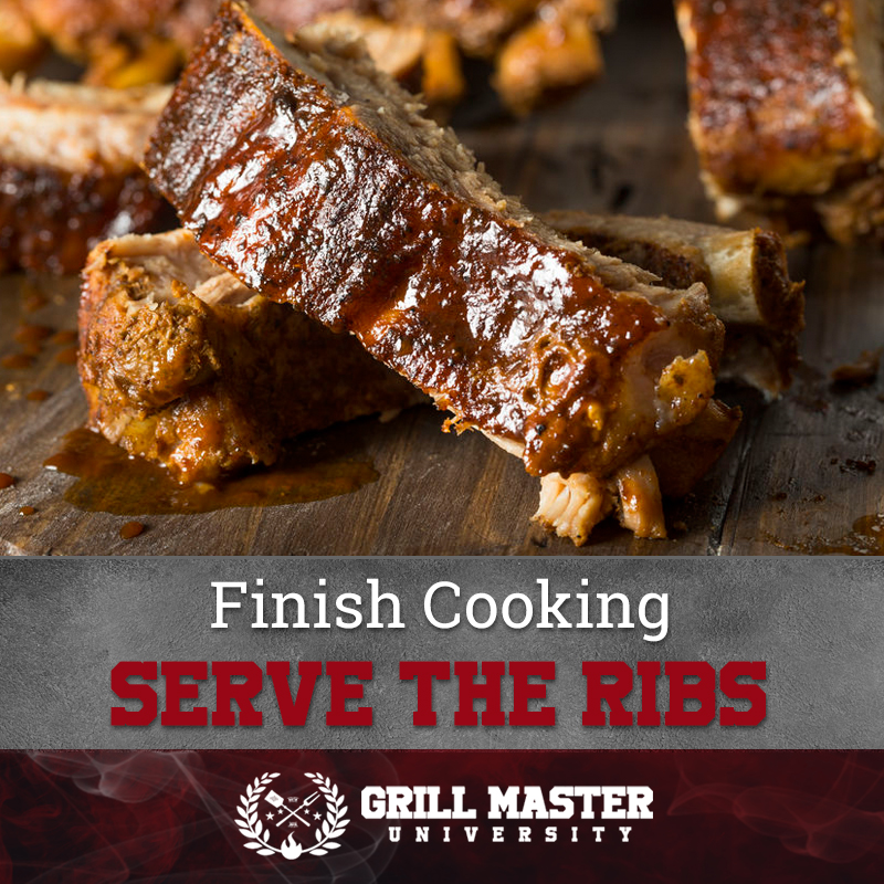 Finish cooking and serve the ribs
