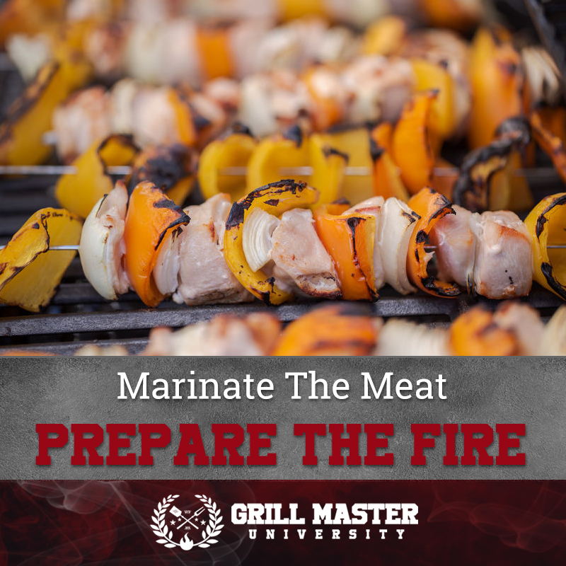 Marinate the meat for kabobs